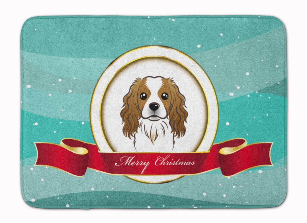 BB1534RUG Cavalier Spaniel Merry Christmas Machine Washable Memory Foam Mat
