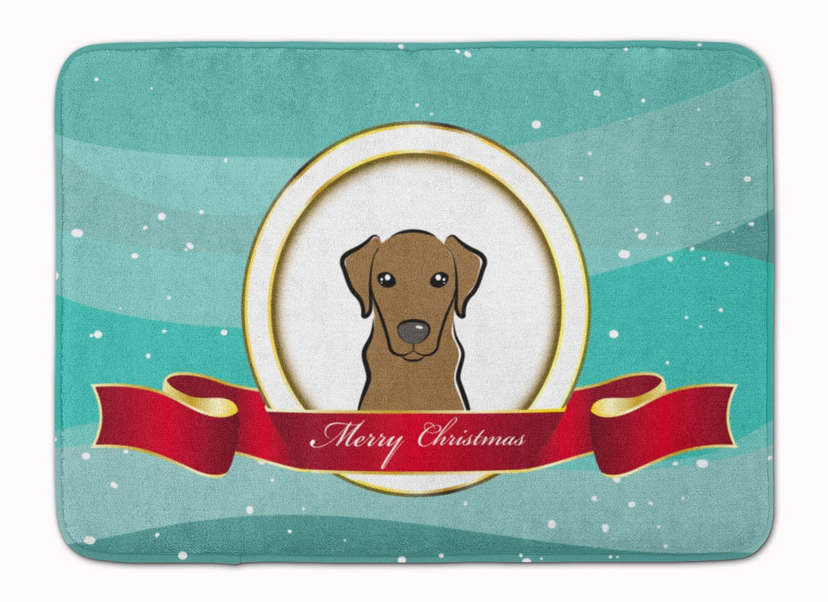 BB1544RUG Chocolate Labrador Merry Christmas Machine Washable Memory Foam Mat