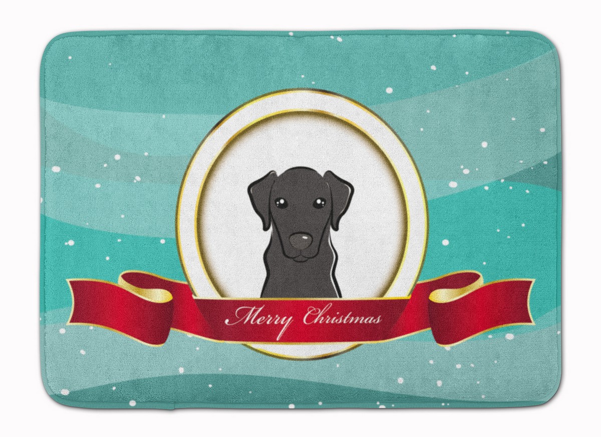 BB1545RUG Black Labrador Merry Christmas Machine Washable Memory Foam Mat