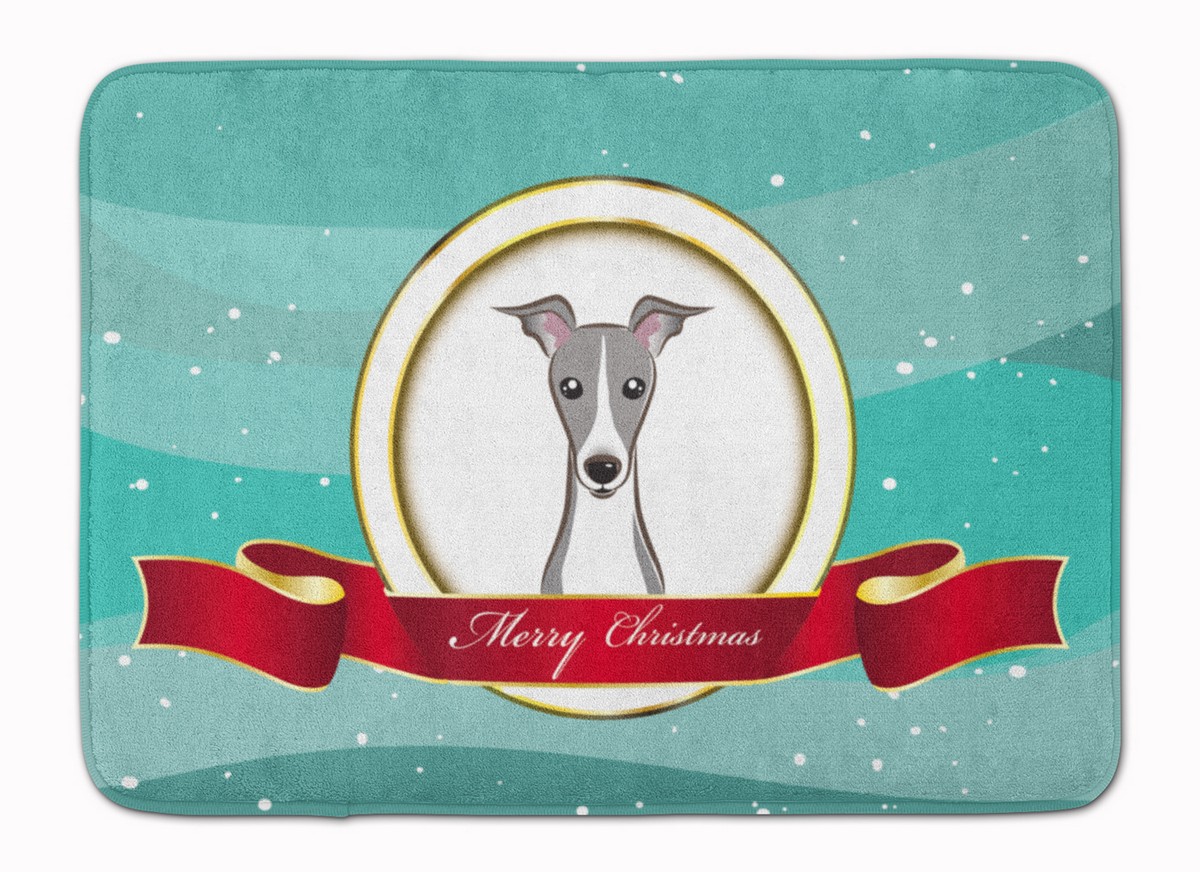 Italian Greyhound Merry Christmas Machine Washable Memory Foam Mat