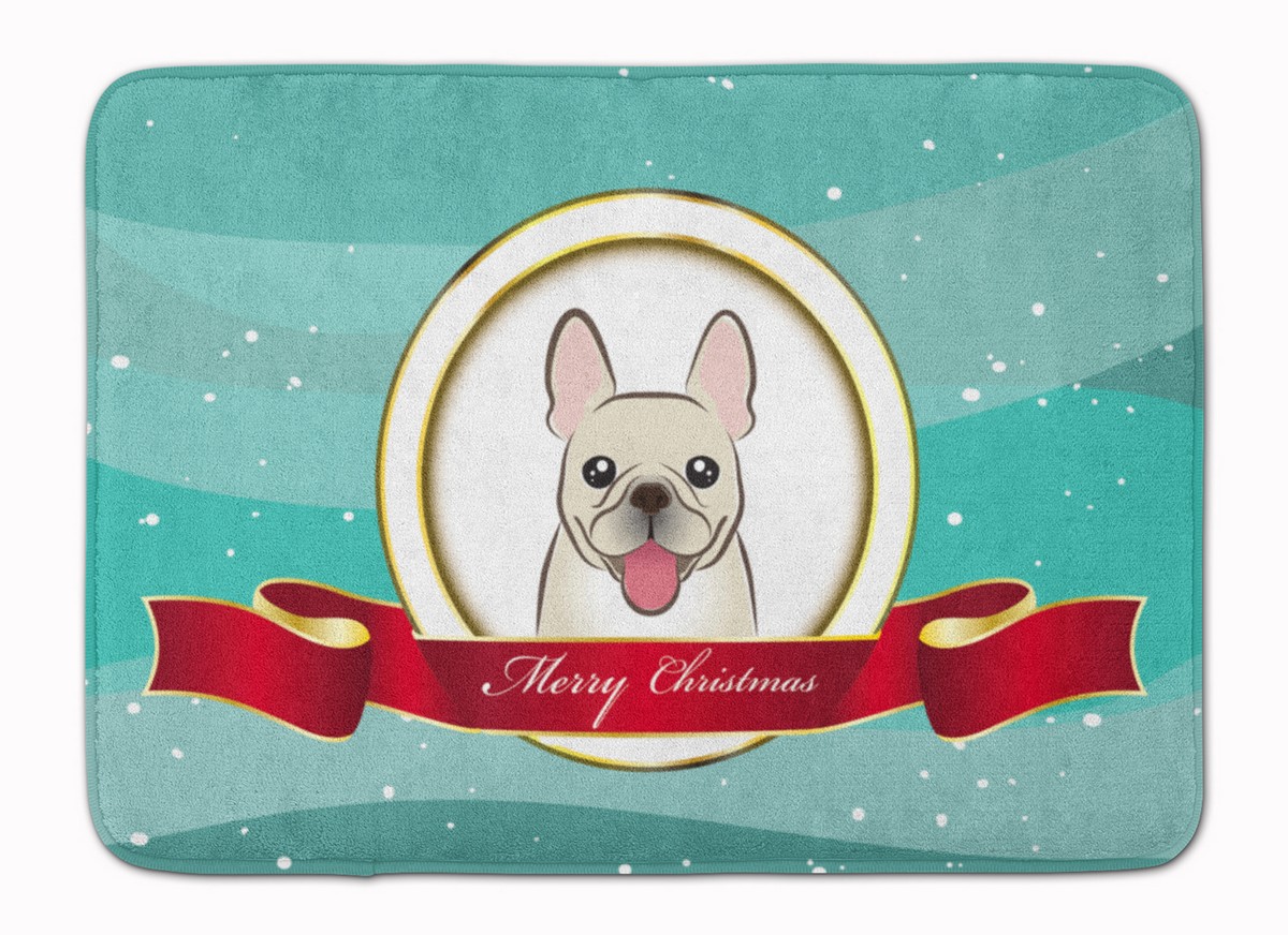 French Bulldog Merry Christmas Machine Washable Memory Foam Mat