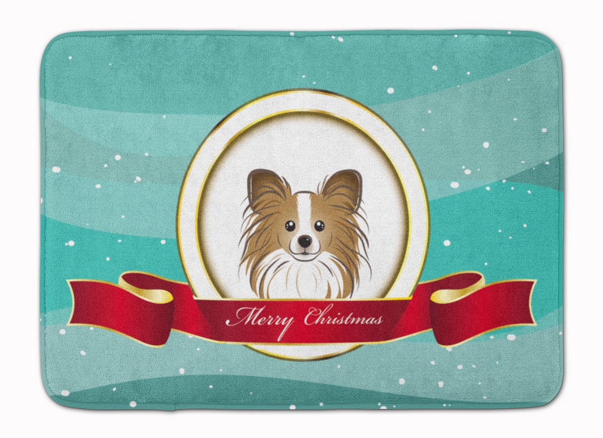 BB1558RUG Papillon Merry Christmas Machine Washable Memory Foam Mat