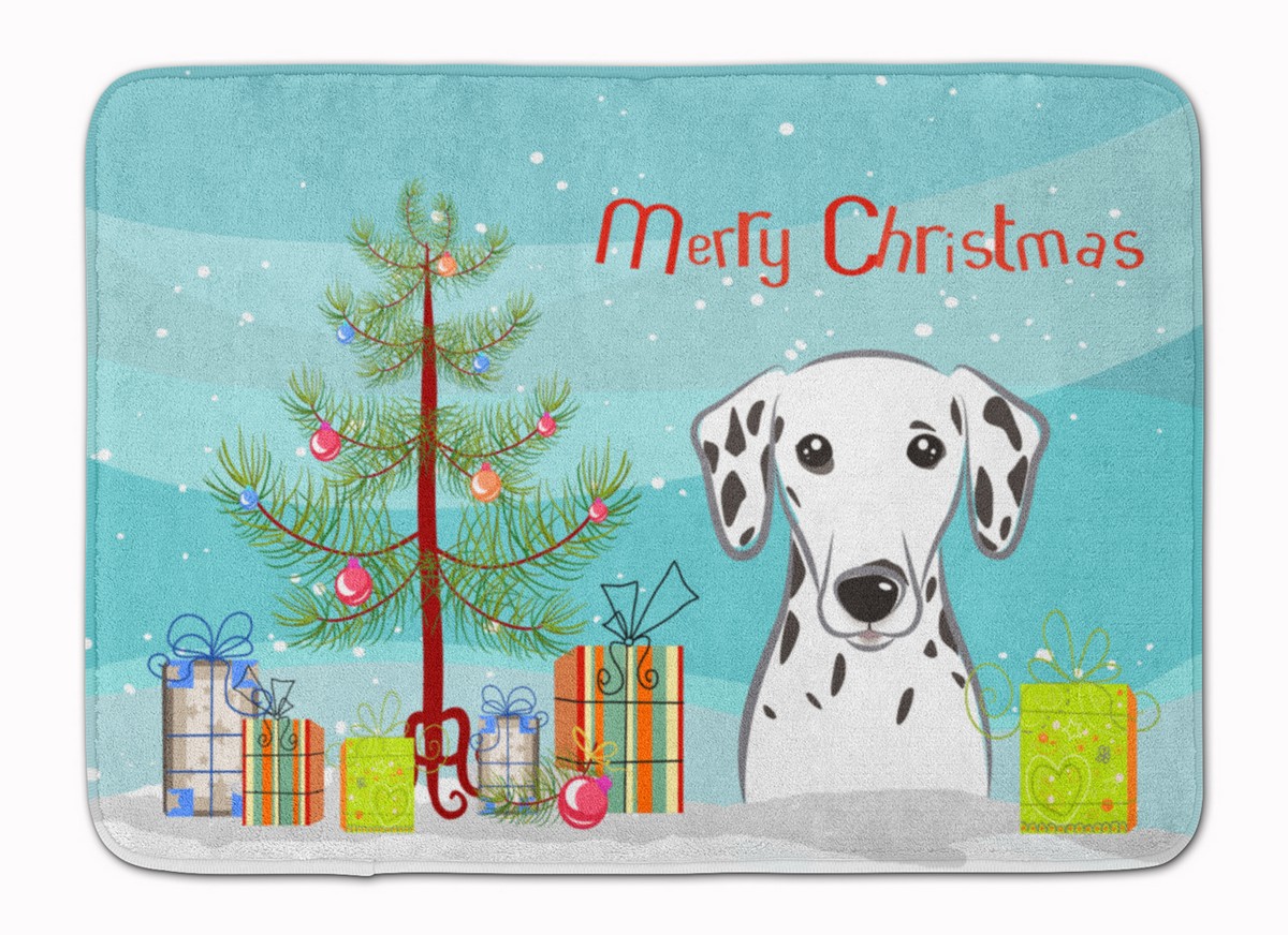 BB1582RUG Christmas Tree & Dalmatian Machine Washable Memory Foam Mat