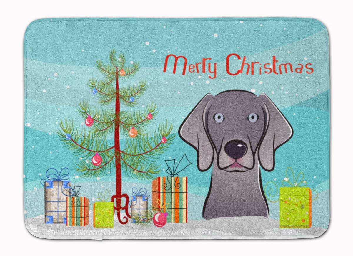 BB1603RUG Christmas Tree & Weimaraner Machine Washable Memory Foam Mat