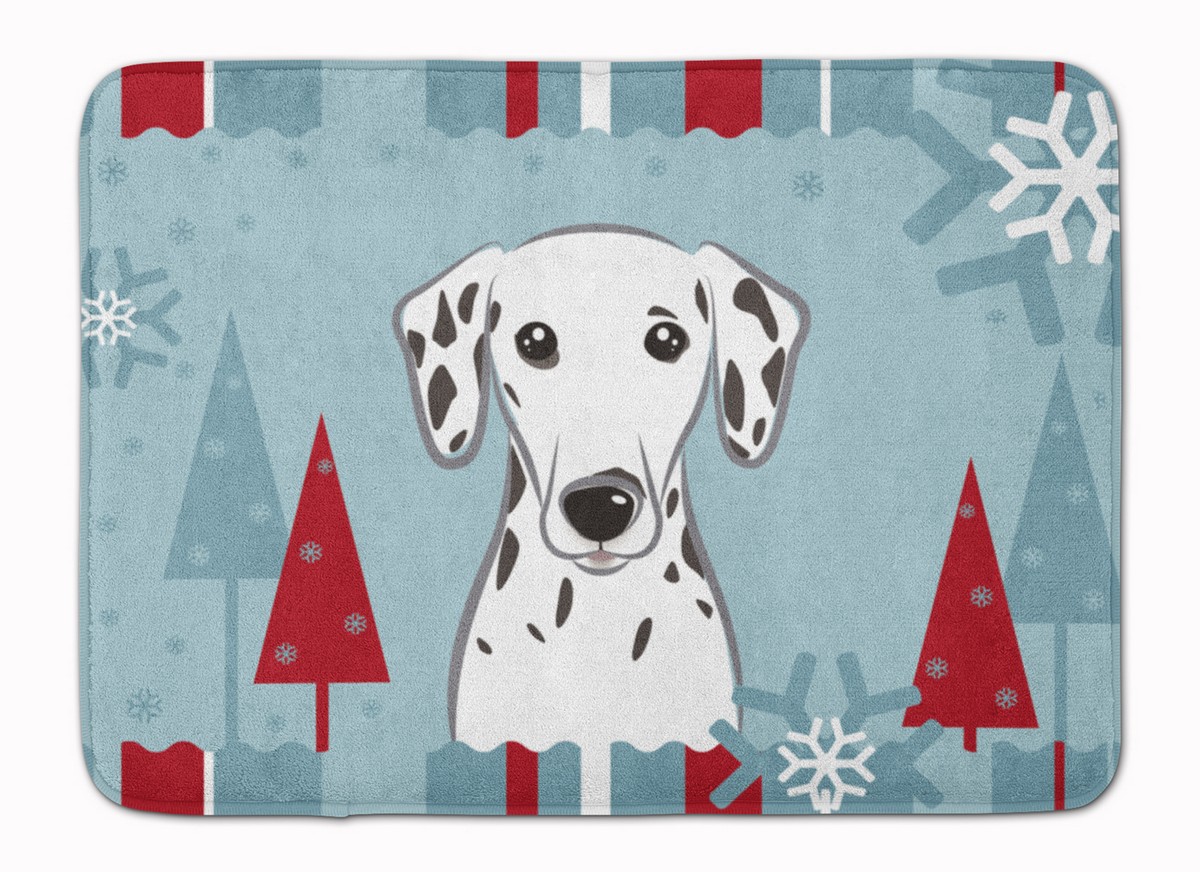 BB1706RUG Winter Holiday Dalmatian Machine Washable Memory Foam Mat