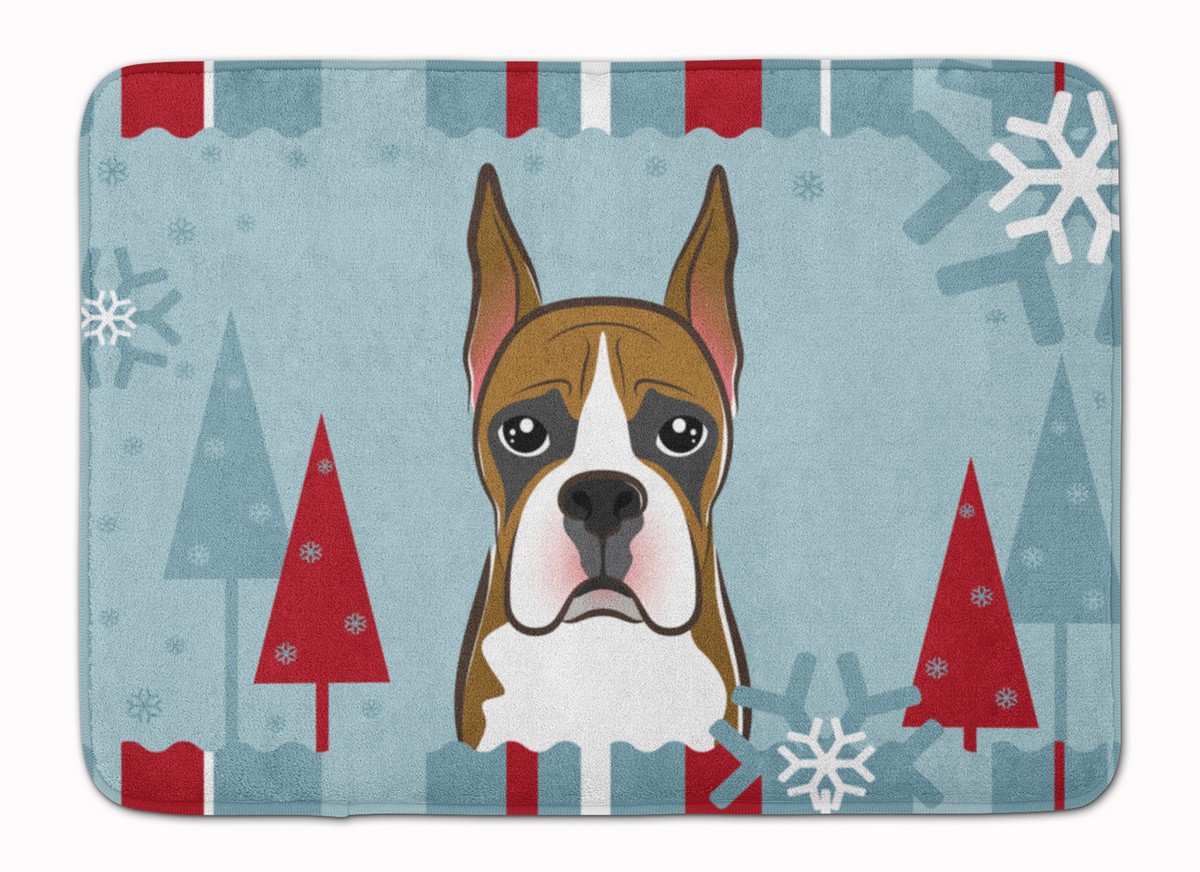 BB1719RUG Winter Holiday Boxer Machine Washable Memory Foam Mat