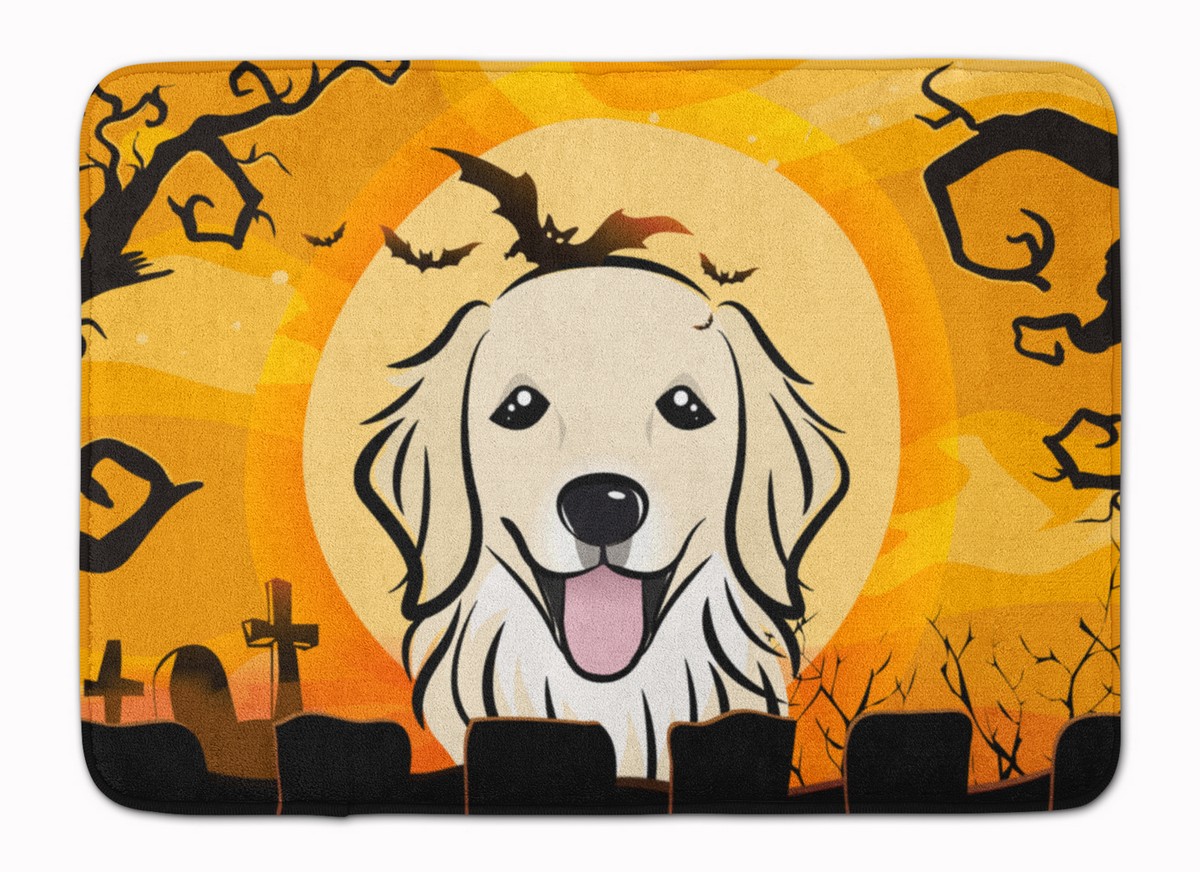 Halloween Golden Retriever Machine Washable Memory Foam Mat