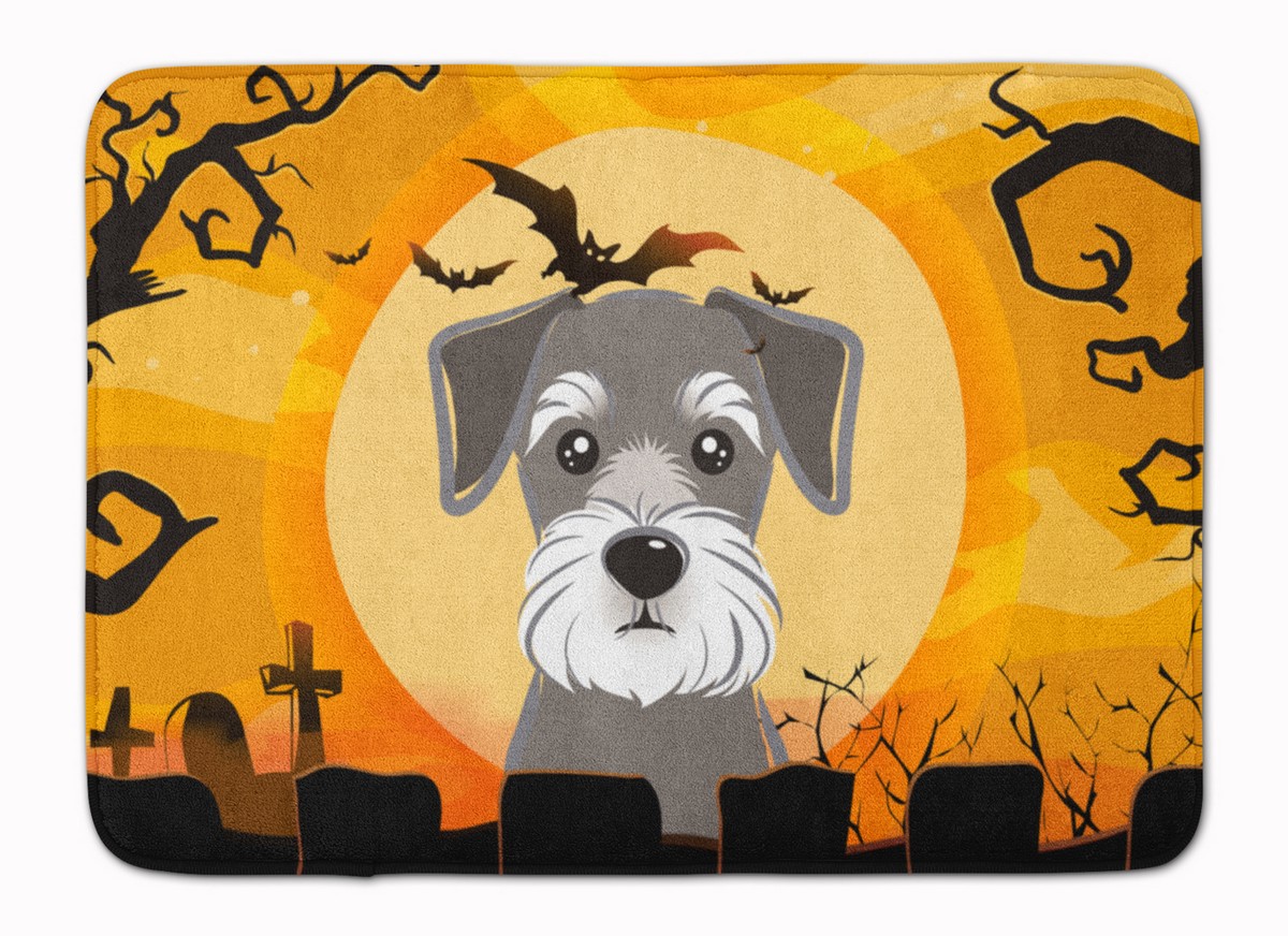 BB1764RUG Halloween Schnauzer Machine Washable Memory Foam Mat