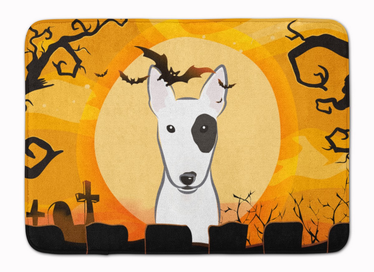 Halloween Bull Terrier Machine Washable Memory Foam Mat