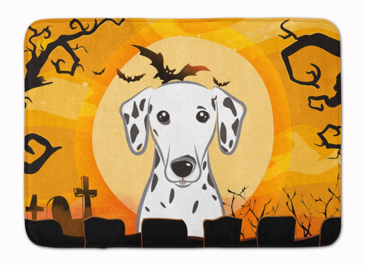 BB1768RUG Halloween Dalmatian Machine Washable Memory Foam Mat