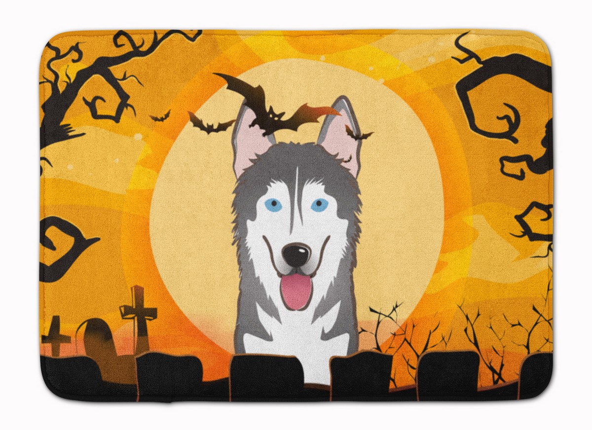 BB1776RUG Halloween Alaskan Malamute Machine Washable Memory Foam Mat
