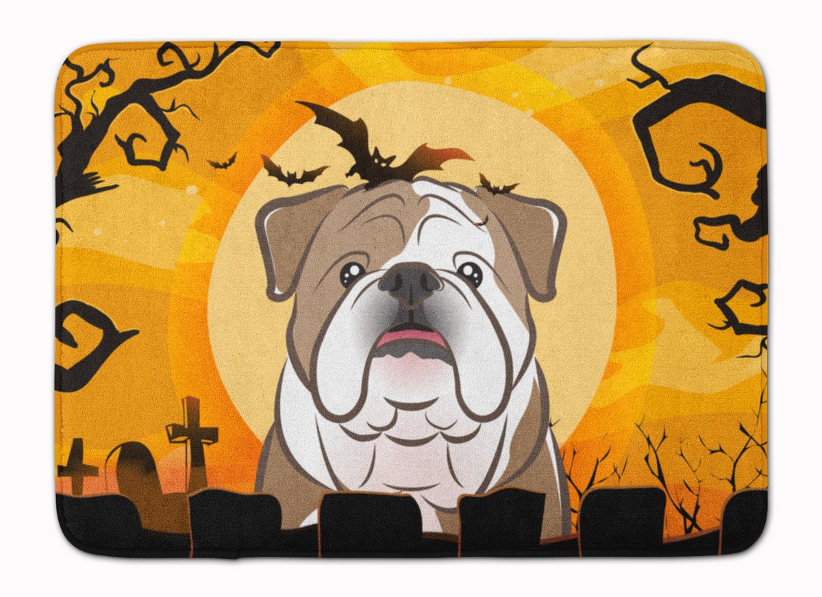 Halloween English Bulldog Machine Washable Memory Foam Mat