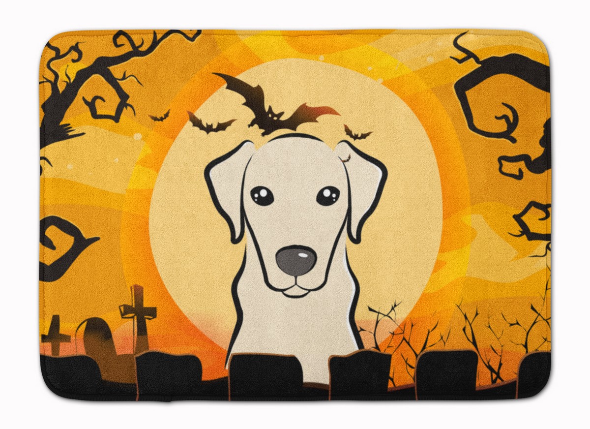 BB1780RUG Halloween Yellow Labrador Machine Washable Memory Foam Mat