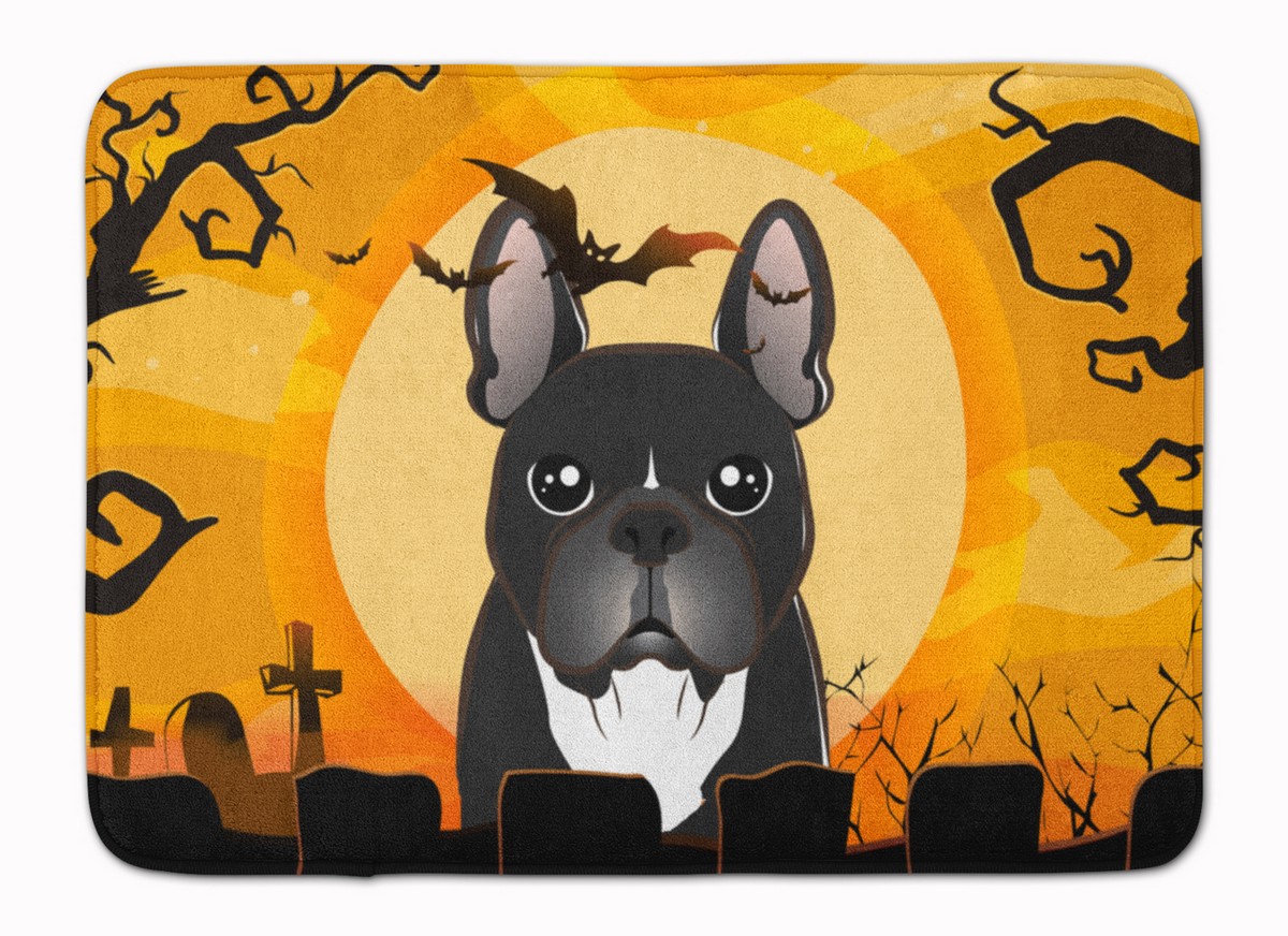 Halloween French Bulldog Machine Washable Memory Foam Mat