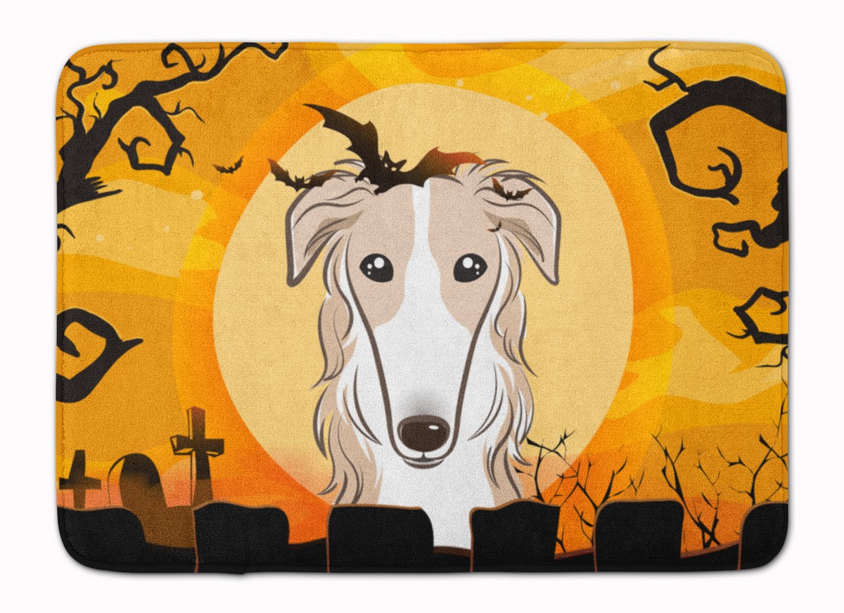 BB1786RUG Halloween Borzoi Machine Washable Memory Foam Mat