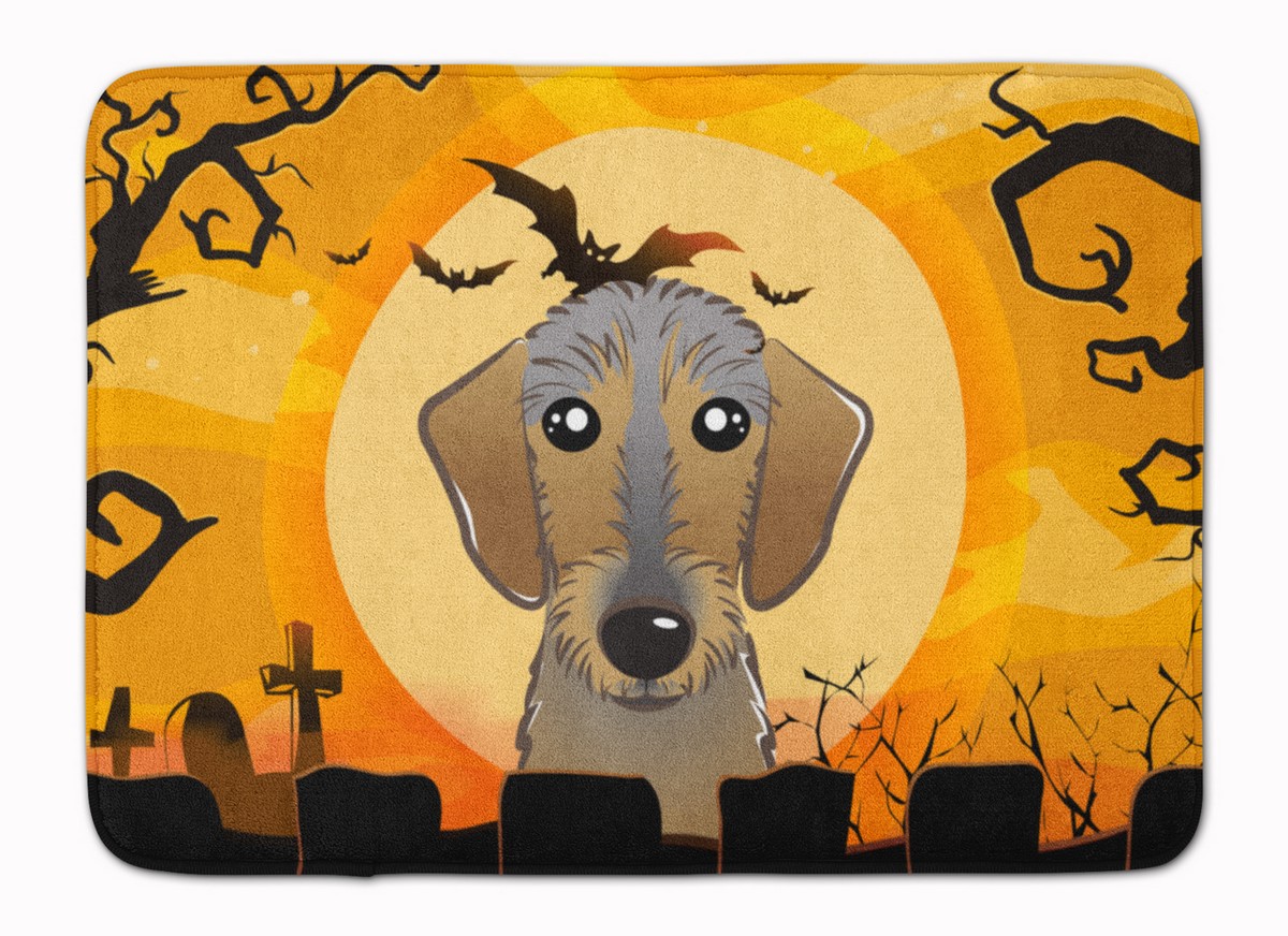 BB1791RUG Halloween Wirehaired Dachshund Machine Washable Memory Foam Mat