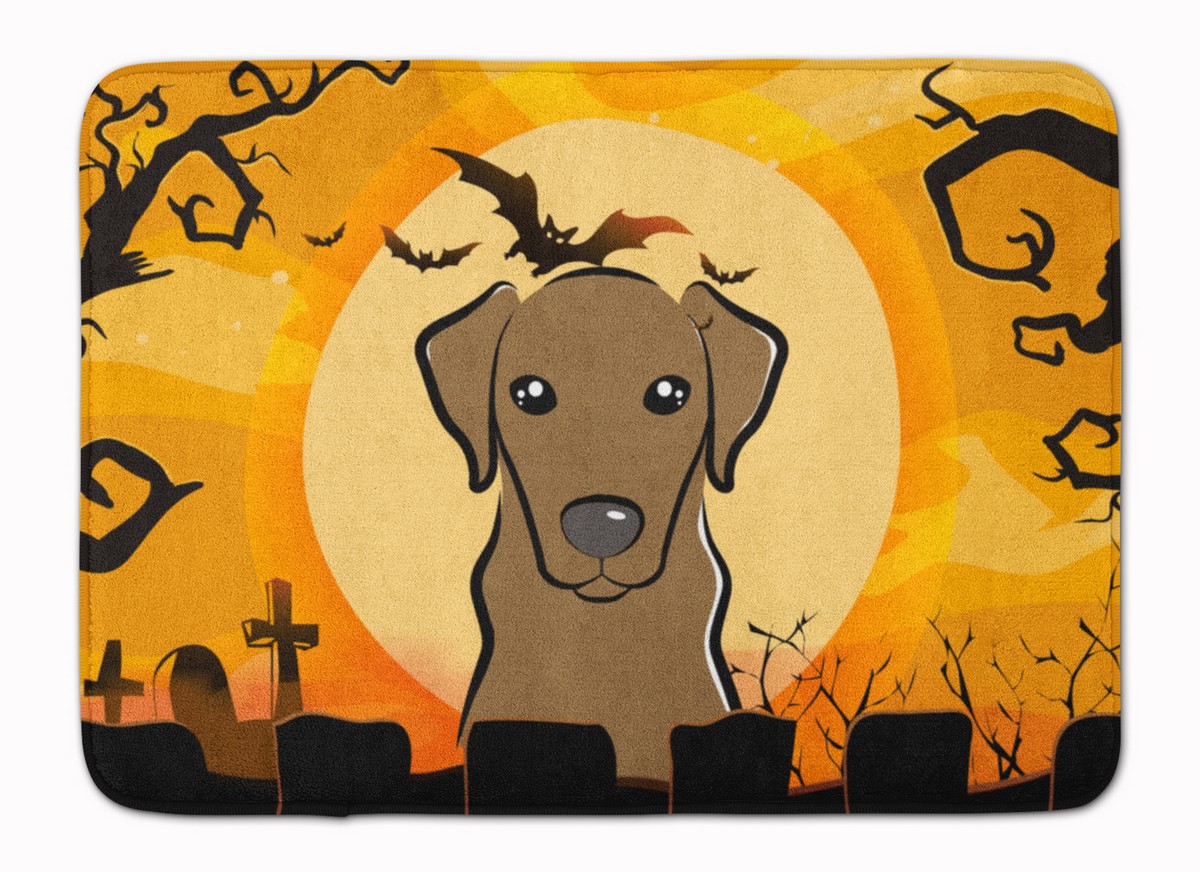 BB1792RUG Halloween Chocolate Labrador Machine Washable Memory Foam Mat