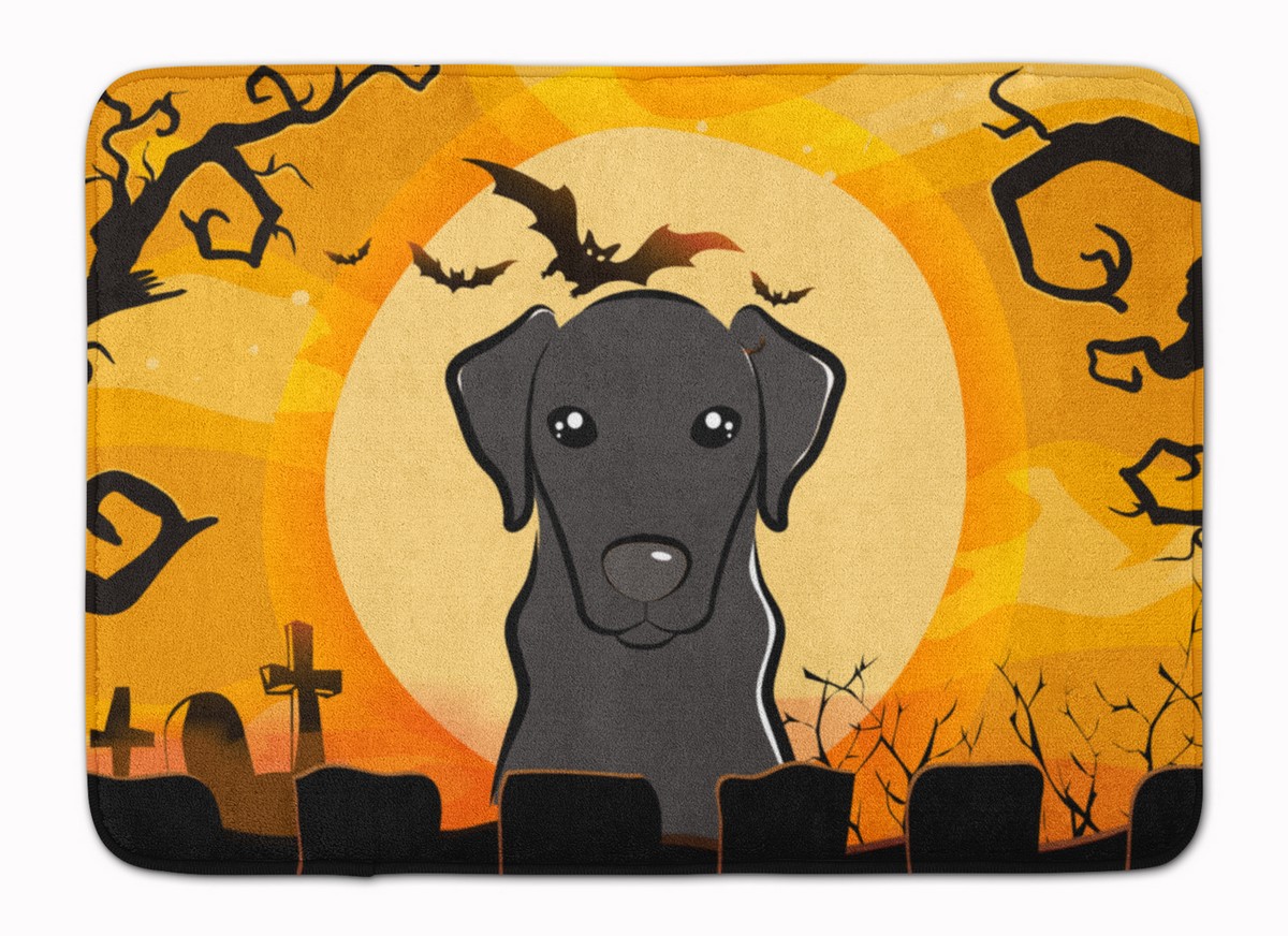 Halloween Black Labrador Machine Washable Memory Foam Mat