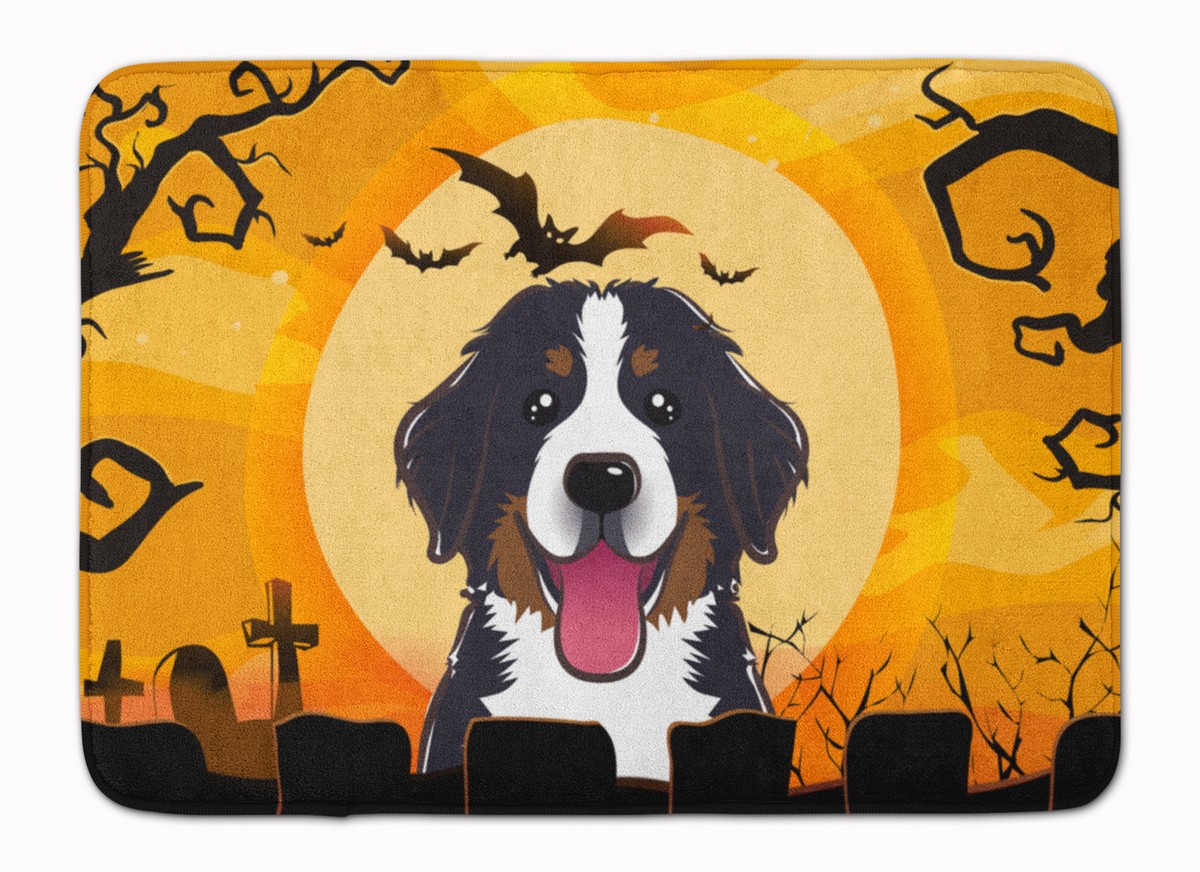 BB1795RUG Halloween Bernese Mountain Dog Machine Washable Memory Foam Mat