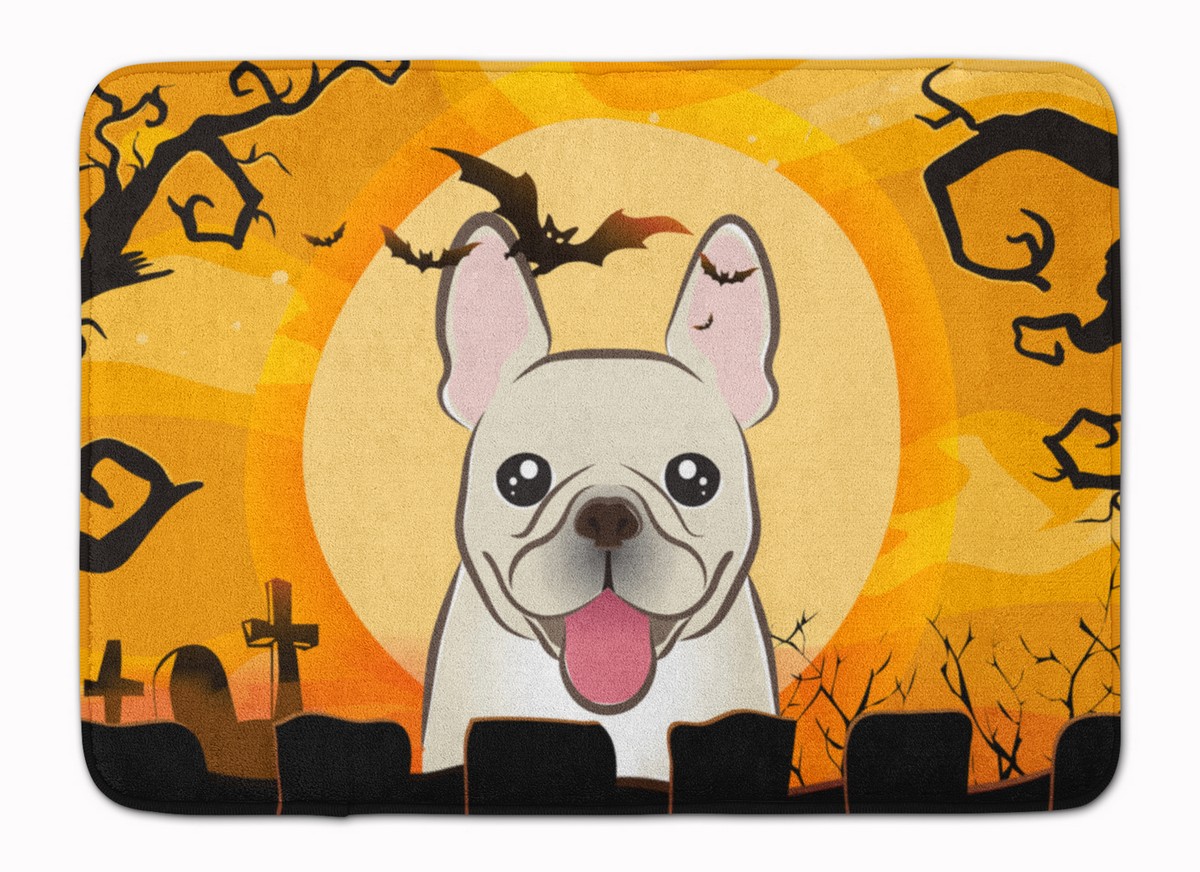 Halloween French Bulldog Machine Washable Memory Foam Mat