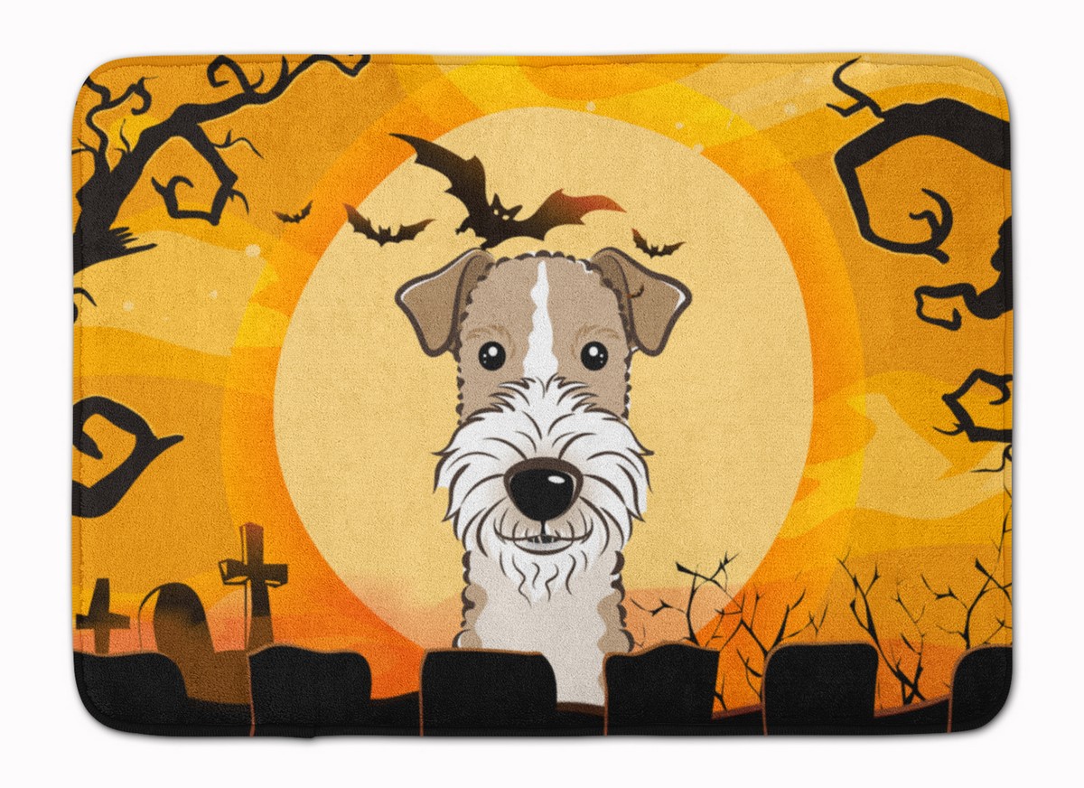 BB1805RUG Halloween Wire Haired Fox Terrier Machine Washable Memory Foam Mat
