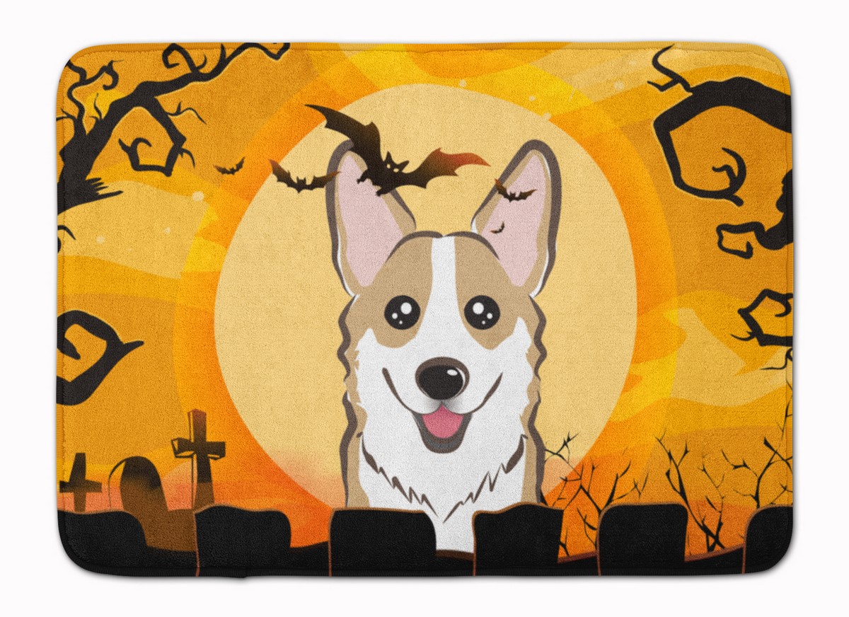 BB1811RUG Halloween Sable Corgi Machine Washable Memory Foam Mat