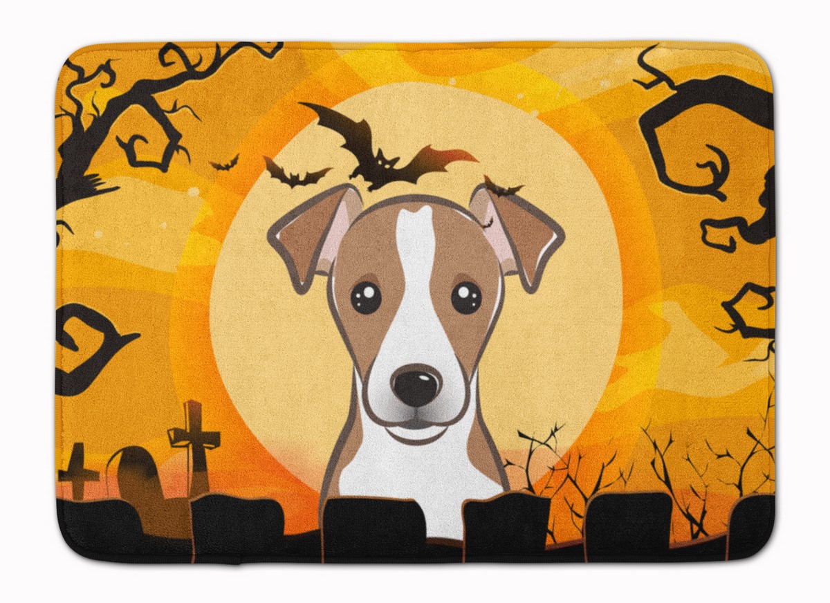 BB1818RUG Halloween Jack Russell Terrier Machine Washable Memory Foam Mat