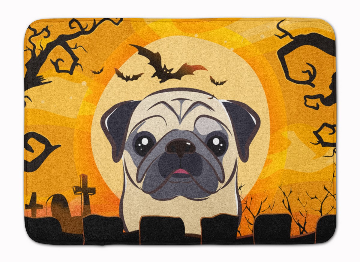 Halloween Fawn Pug Machine Washable Memory Foam Mat