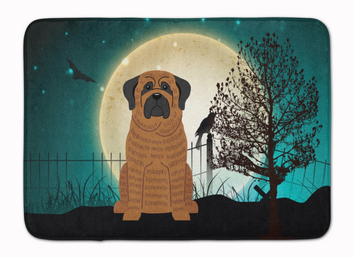 BB2205RUG Halloween Scary Mastiff Brindle Machine Washable Memory Foam Mat
