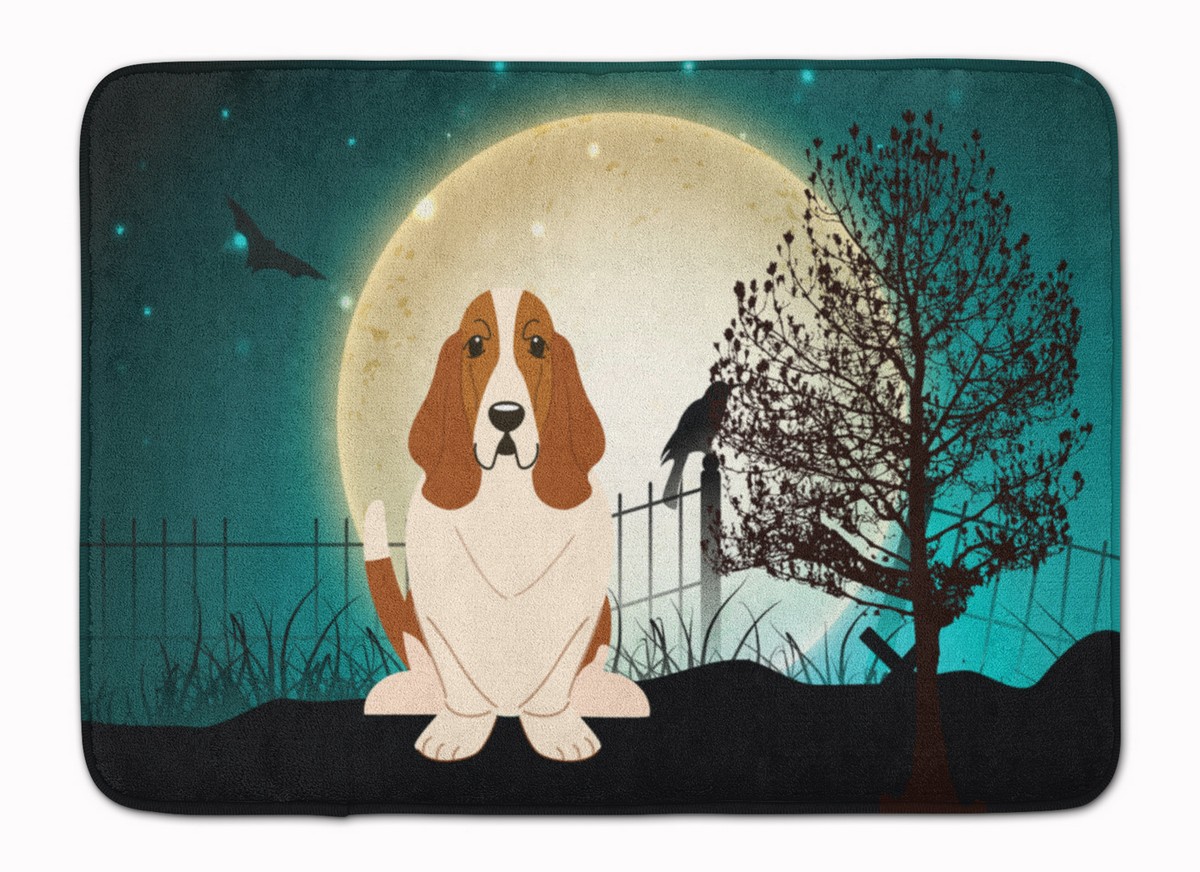 Halloween Scary Basset Hound Machine Washable Memory Foam Mat