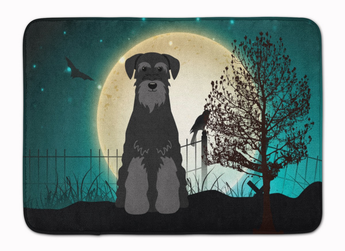 BB2222RUG Halloween Standard Schnauzer Black Machine Washable Memory Foam Mat