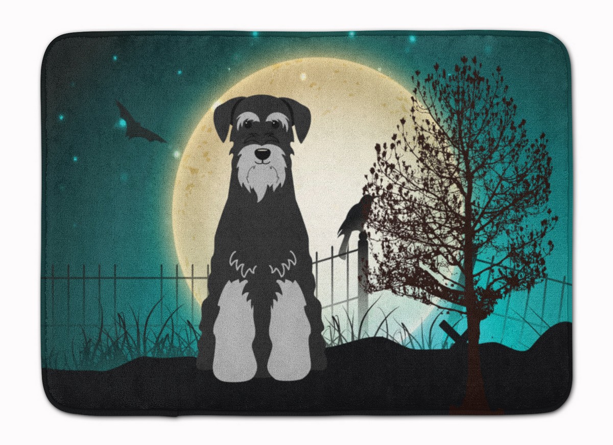 Halloween Standard Schnauzer Black & Grey Machine Washable Memory Foam Mat