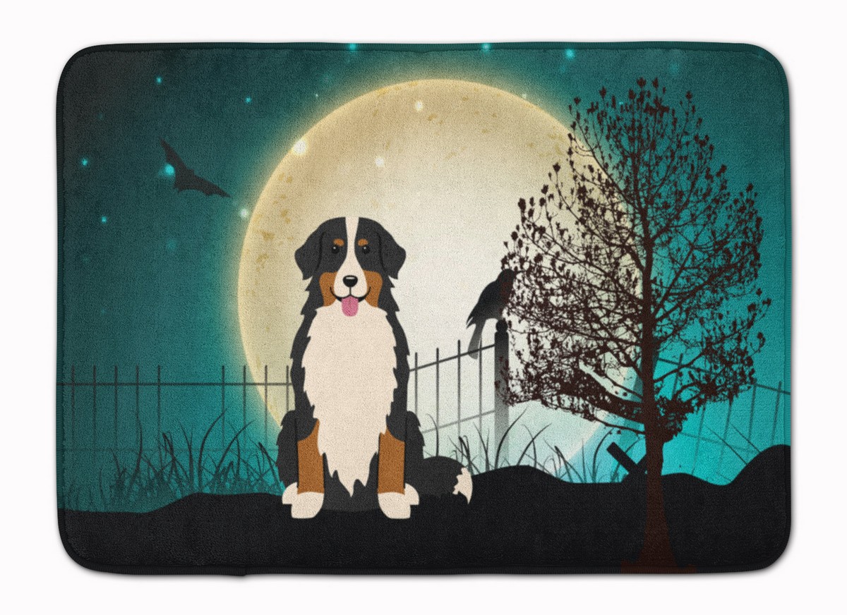 Halloween Scary Bernese Mountain Dog Machine Washable Memory Foam Mat