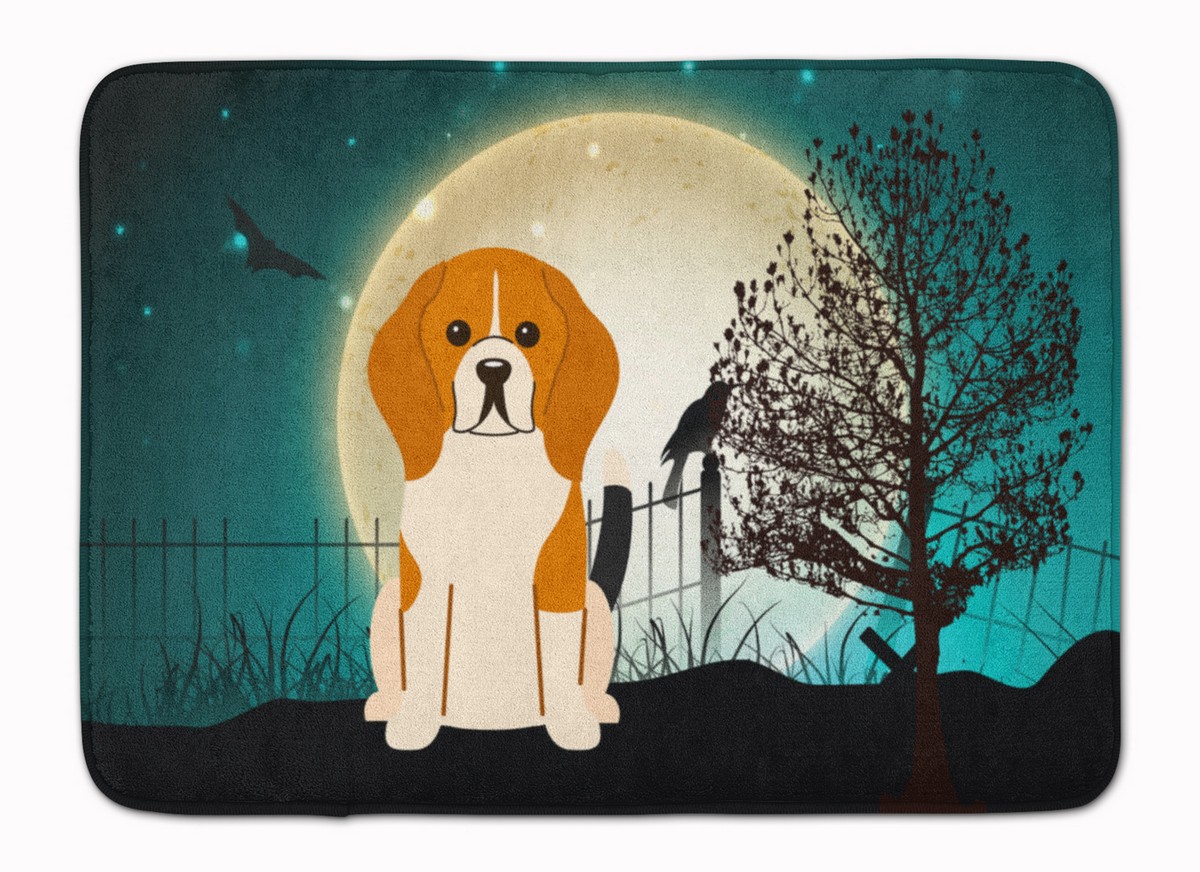 BB2230RUG Halloween Scary Beagle Tricolor Machine Washable Memory Foam Mat
