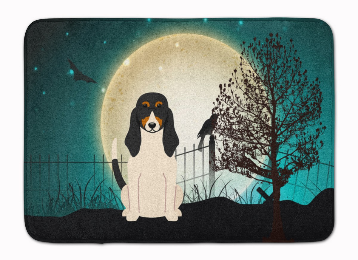 BB2234RUG Halloween Scary Swiss Hound Machine Washable Memory Foam Mat