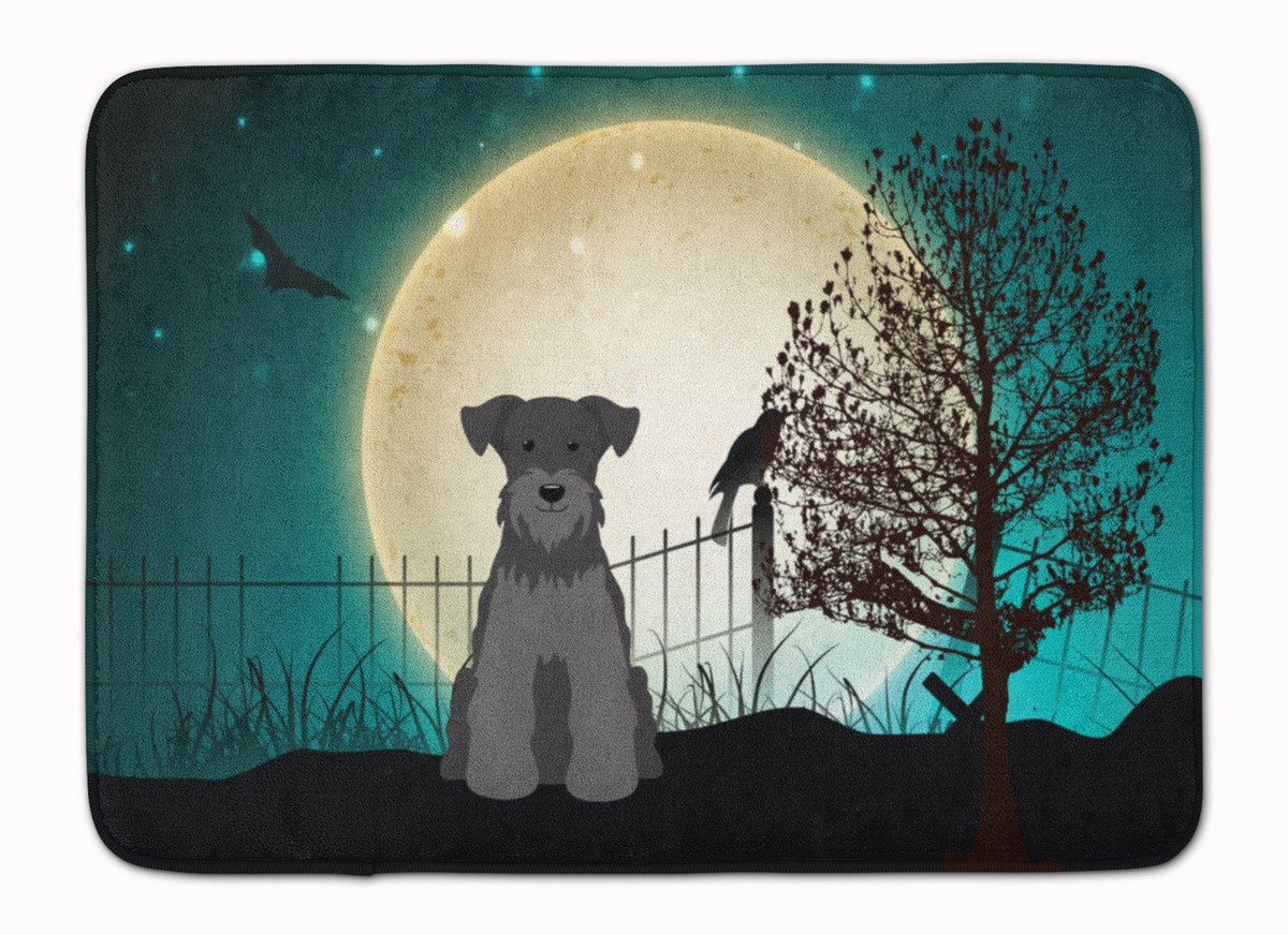 BB2241RUG Halloween Miniature Schanuzer Black Machine Washable Memory Foam Mat