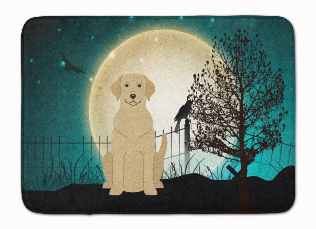 Halloween Scary Yellow Labrador Machine Washable Memory Foam Mat