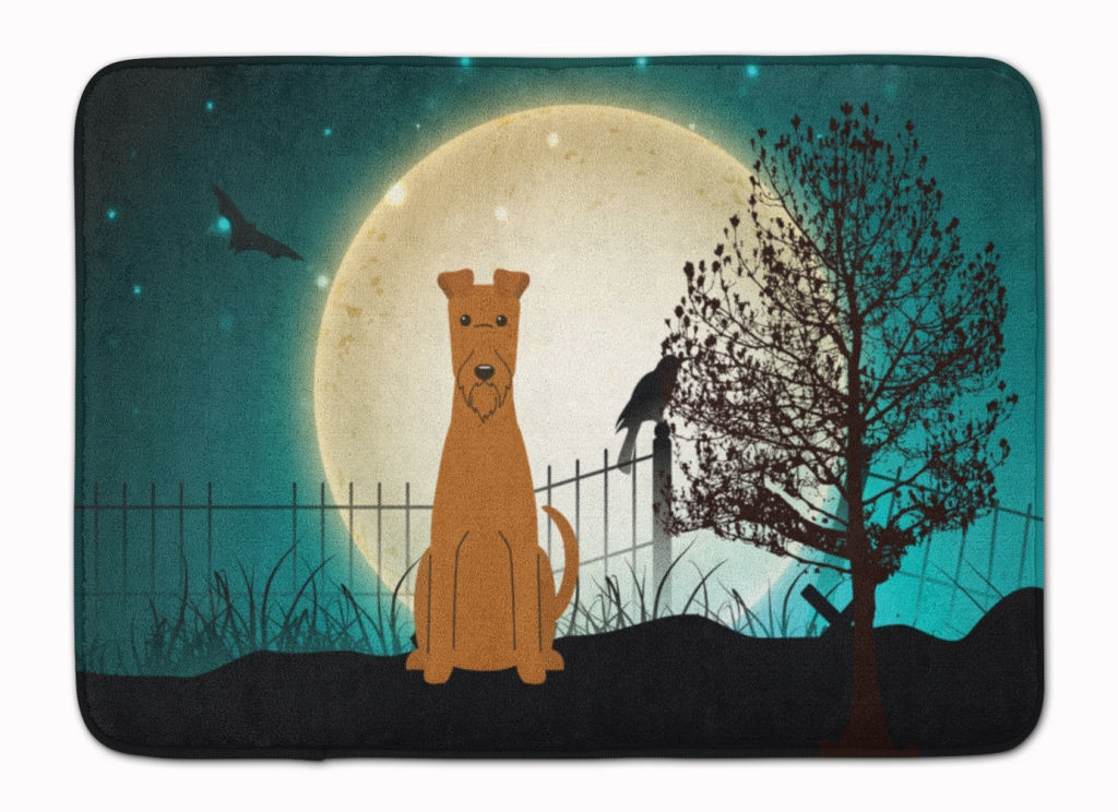 BB2252RUG Halloween Scary Irish Terrier Machine Washable Memory Foam Mat