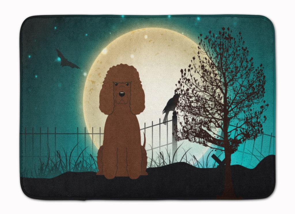 BB2253RUG Halloween Scary Irish Water Spaniel Machine Washable Memory Foam Mat
