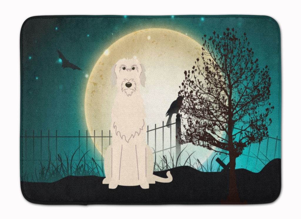 BB2255RUG Halloween Scary Irish Wolfhound Machine Washable Memory Foam Mat