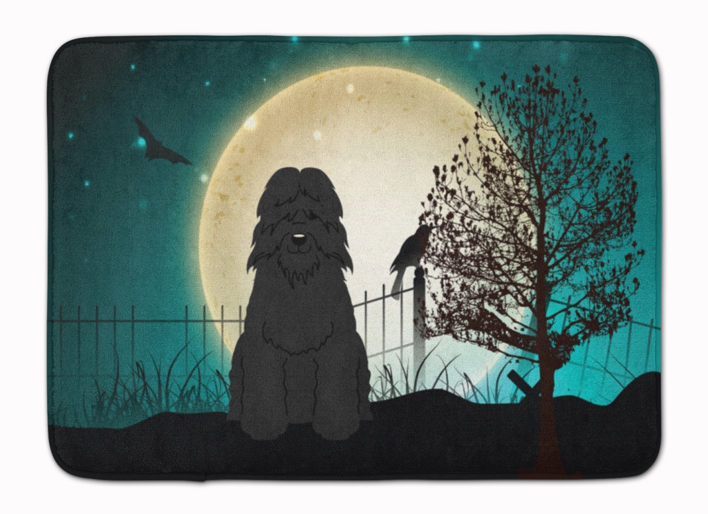 Halloween Scary Bouvier Des Flandres Machine Washable Memory Foam Mat