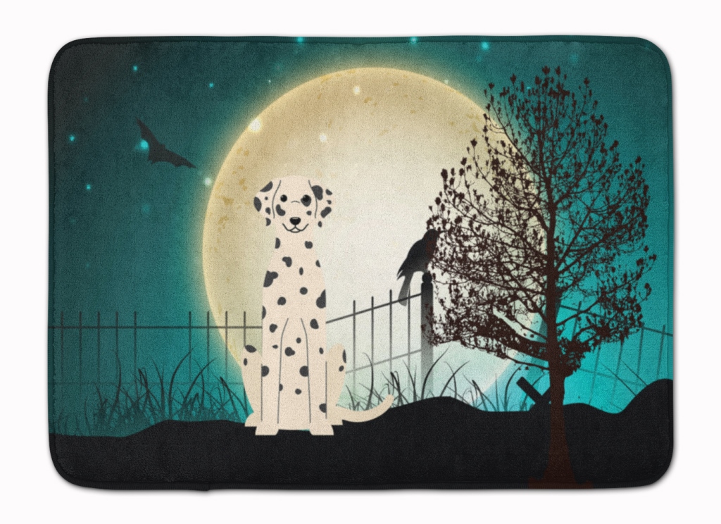 BB2287RUG Halloween Scary Dalmatian Machine Washable Memory Foam Mat