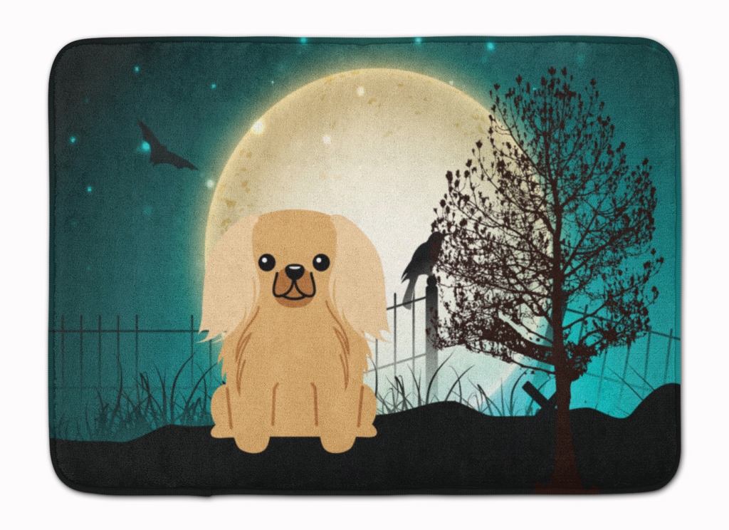Halloween Scary Pekingnese Fawn Sable Machine Washable Memory Foam Mat