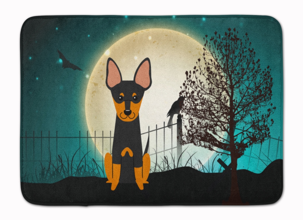 Halloween Scary English Toy Terrier Machine Washable Memory Foam Mat