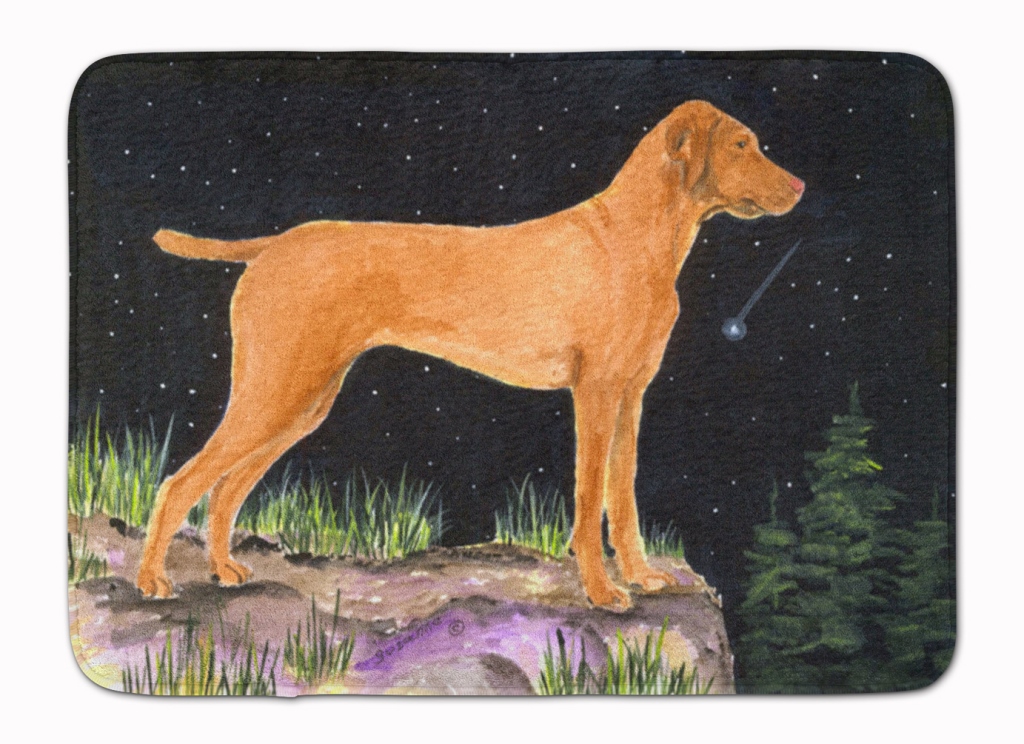 SS8478RUG Starry Night Vizsla Machine Washable Memory Foam Mat