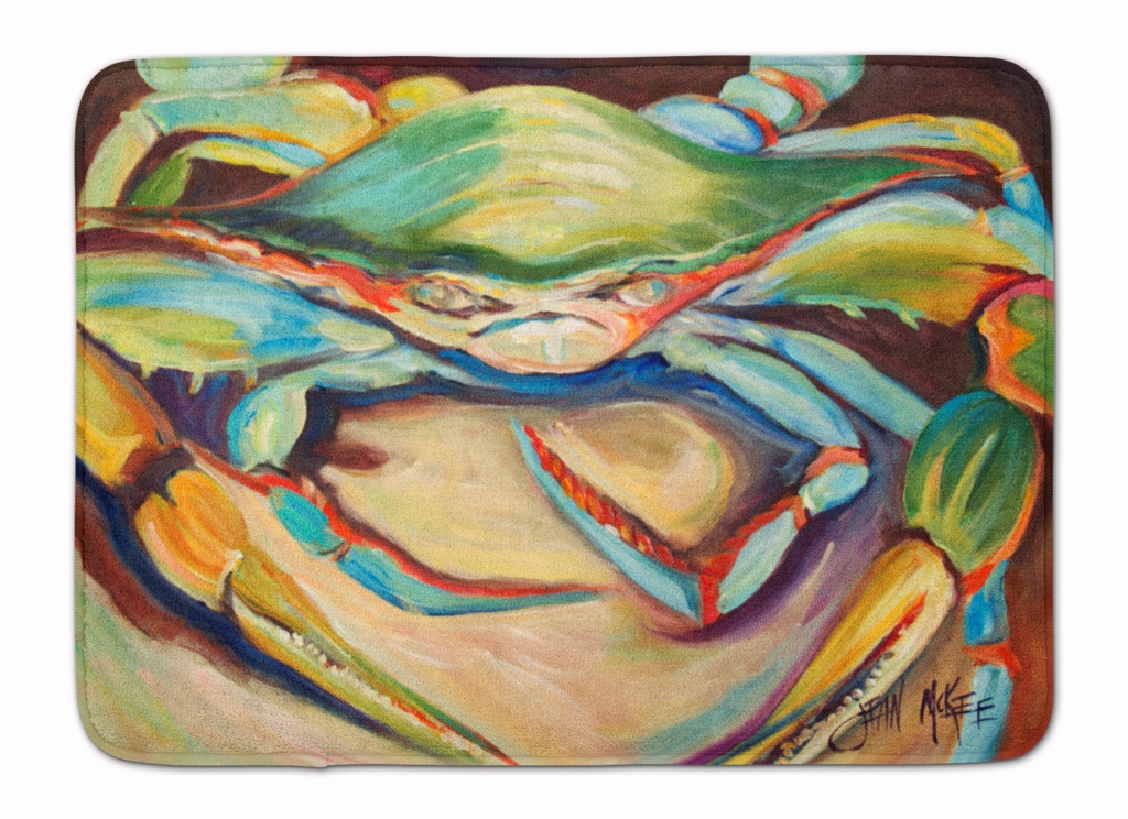 JMK1097RUG Blue Crab Machine Washable Memory Foam Mat