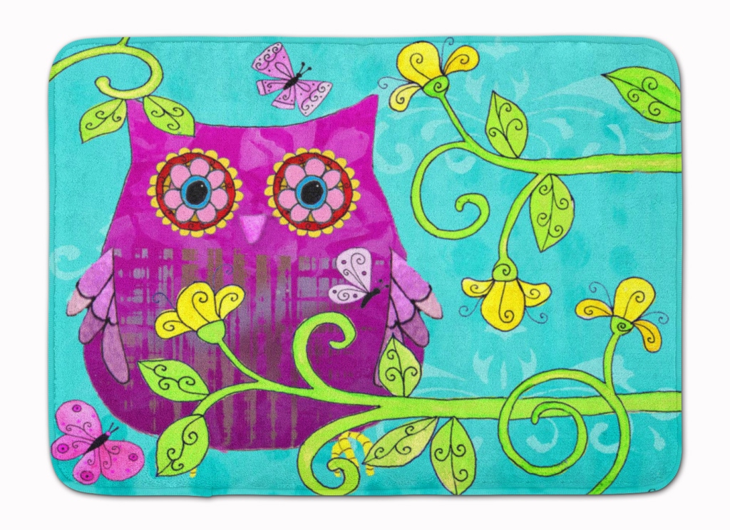 Sittin in the Flowers Owl Machine Washable Memory Foam Mat