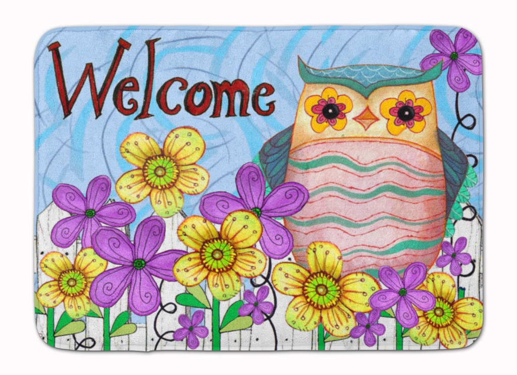 PJC1095RUG Welcome Owl Machine Washable Memory Foam Mat