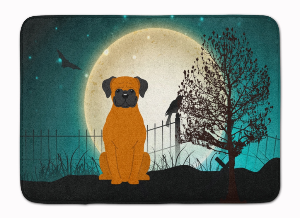 Halloween Scary Fawn Boxer Machine Washable Memory Foam Mat
