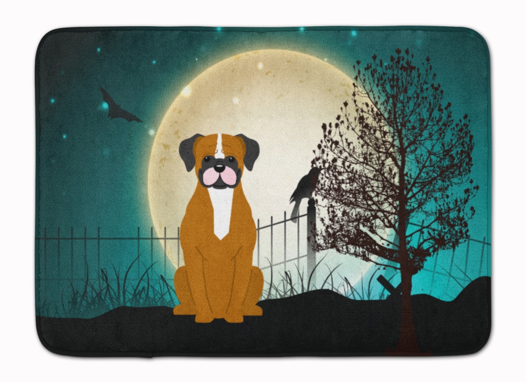 Halloween Scary Flashy Fawn Boxer Machine Washable Memory Foam Mat